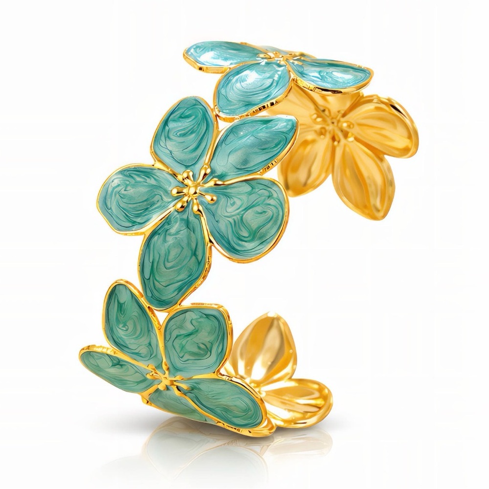 FLOWER MEADOW BRACELET CUFF 18K GOLD PLATED